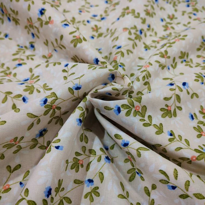 پارچه ملحفه عرض 2 متر طرح زیتون رنگ کرم