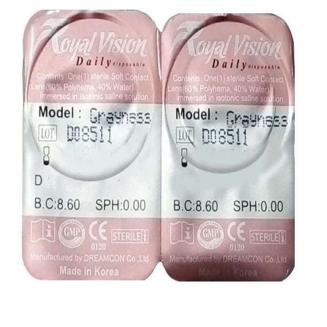 لنز چشم رویال ویژن شماره 9 مدل Addict Azure رنگ خاکستری یخی