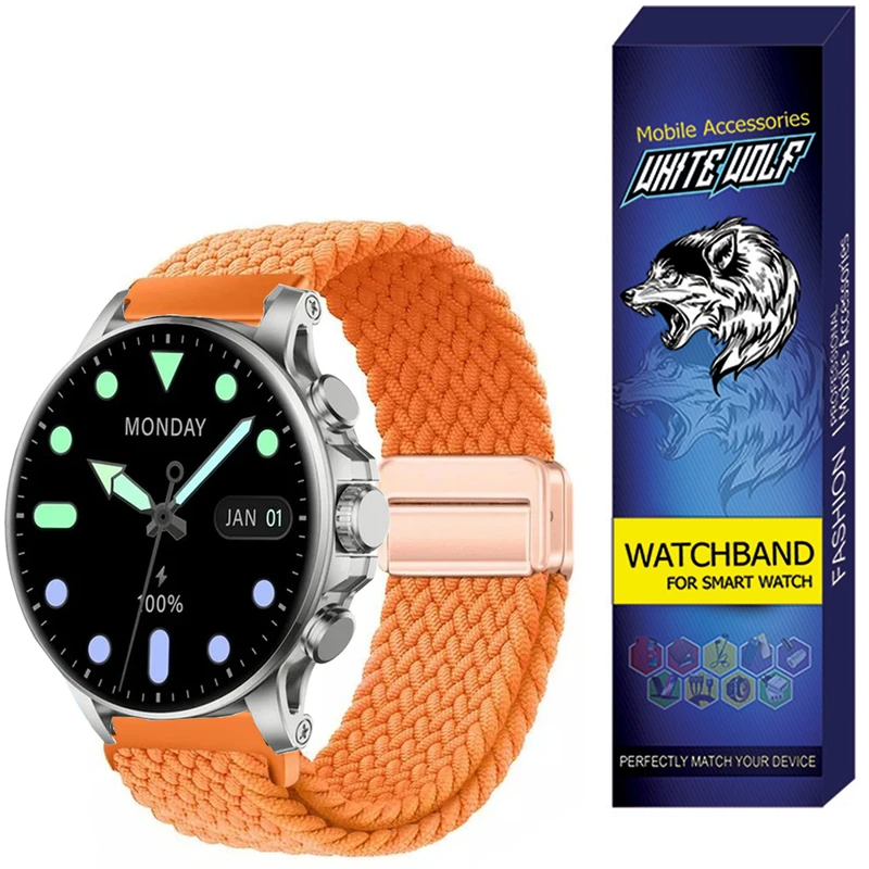 بند وایت ولف مدل WB-Braided مناسب برای ساعت هوشمند گلوریمی M2 MAX LTD / 22MM