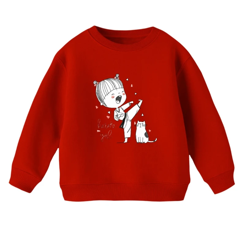 سویشرت بچگانه مدل دخترک و گربه کد 2 