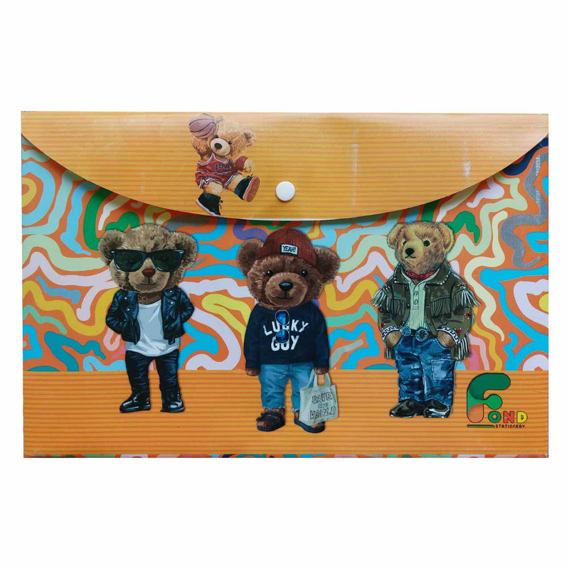 پوشه دکمه دار فاند مدل فانتزی طرح خرس تدی