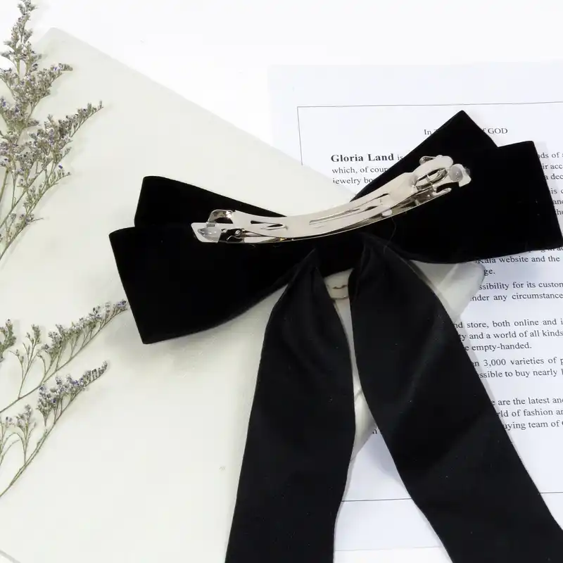 گیره مو زنانه مدل فرانسوی طرح پاپیون مخملی کد G_Lnd_3190