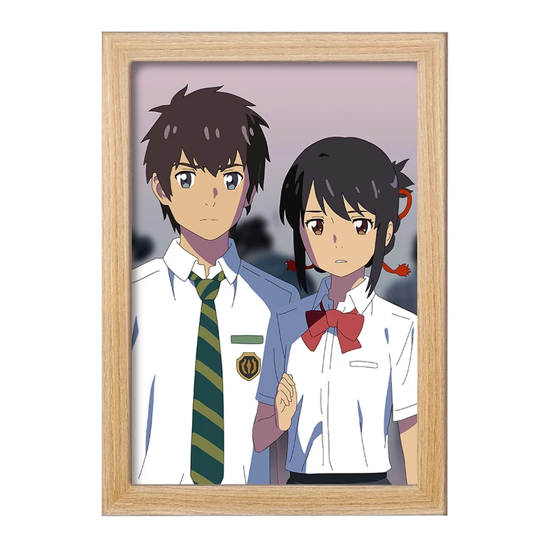 تابلو خندالو مدل تاکی تاچیبانا و میتسویا میامیزو انیمه یورنیم Your Name  کد 16254