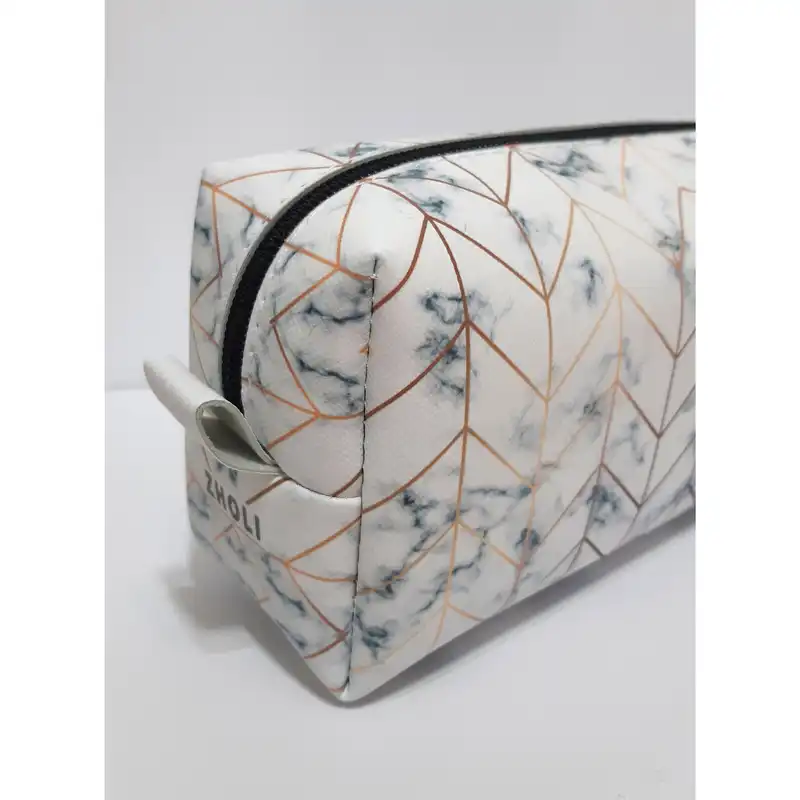 کیف لوازم آرایش زنانه مدل مکعبی مرمری PK-021