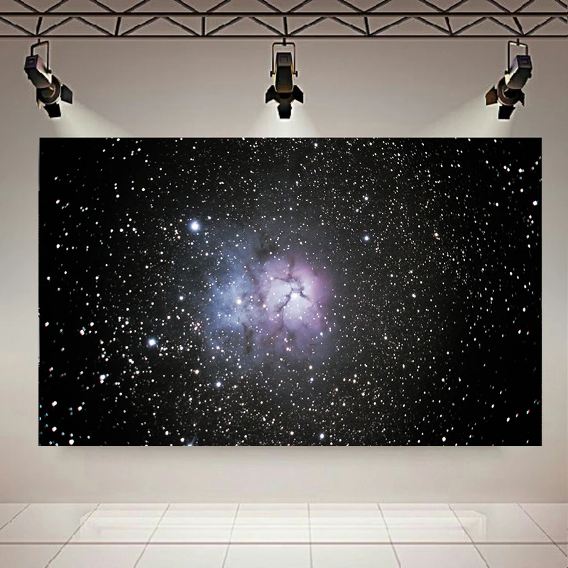 تابلو بوم طرح کهکشان و ستارگان مدل Black Nebula Glow Stars Glare Space کد AR2794