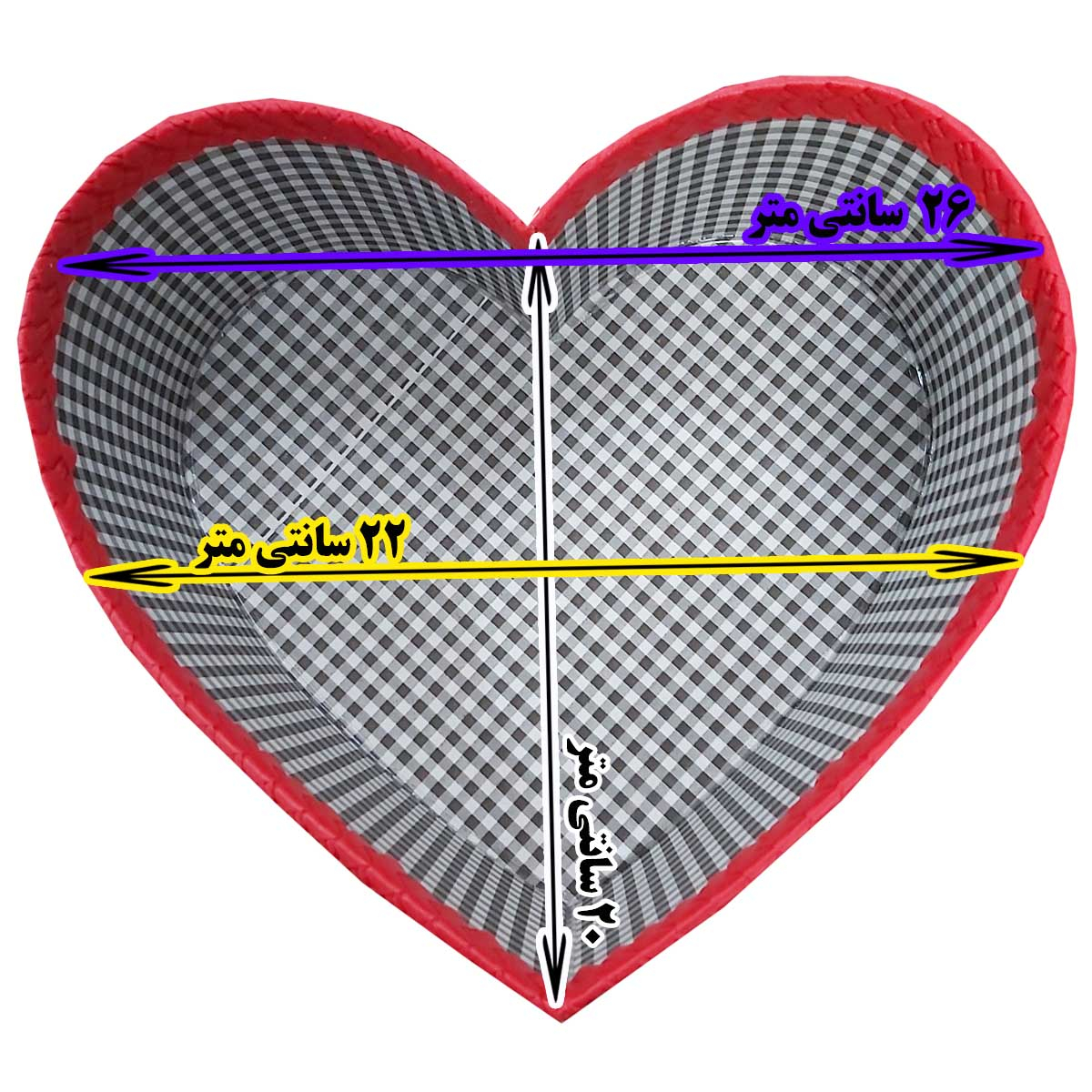 جعبه هدیه طرح حصیری مدل قلب کد L02