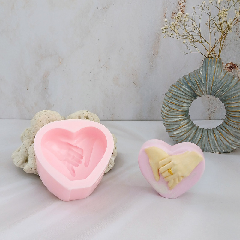 قالب شمع کوشا اکسسوری مدل قلب دست و حلقه