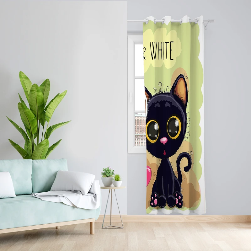 پرده طرح کودک مدل مخمل پانچی کد 2054a z سایز 140x200 سانتی متر