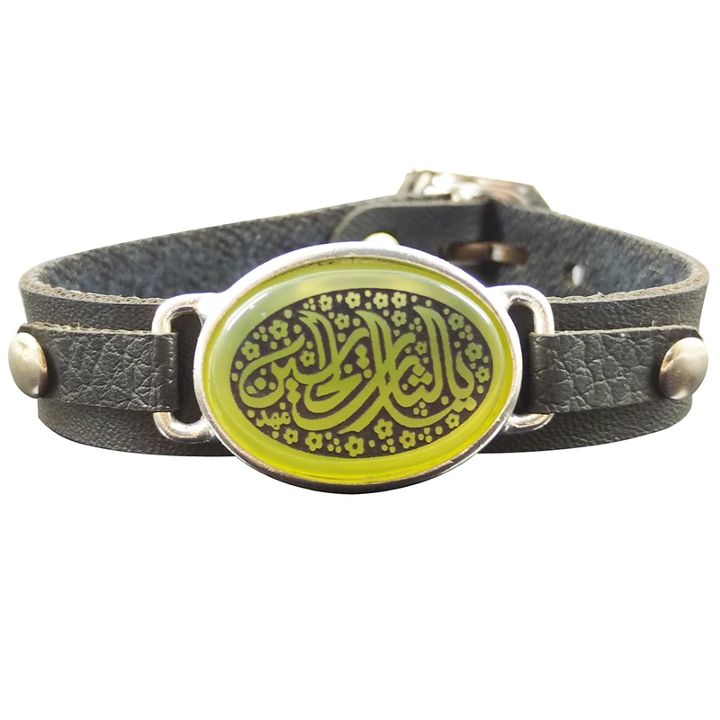 دستبند سلین کالا مدل عقیق یشم طرح یالثارات الحسین کد 138