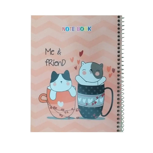 دفتر مشق 50 برگ مدل حاشیه دار طرح دوستی کد 001