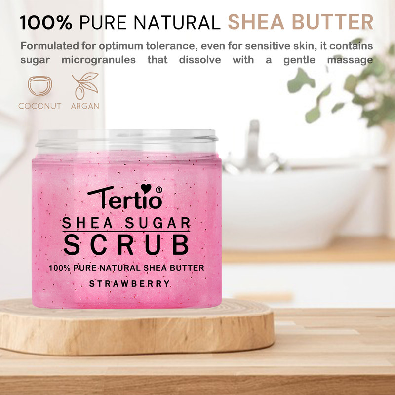 اسکراب لایه بردار پوست ترتیو مدل توت فرنگی شی باتر وزن 320 گرم
