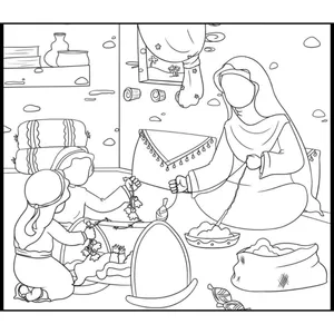 کاغذ رنگ آمیزی طرح حضرت زهرا (س) و حسنین بسته 50 عددی