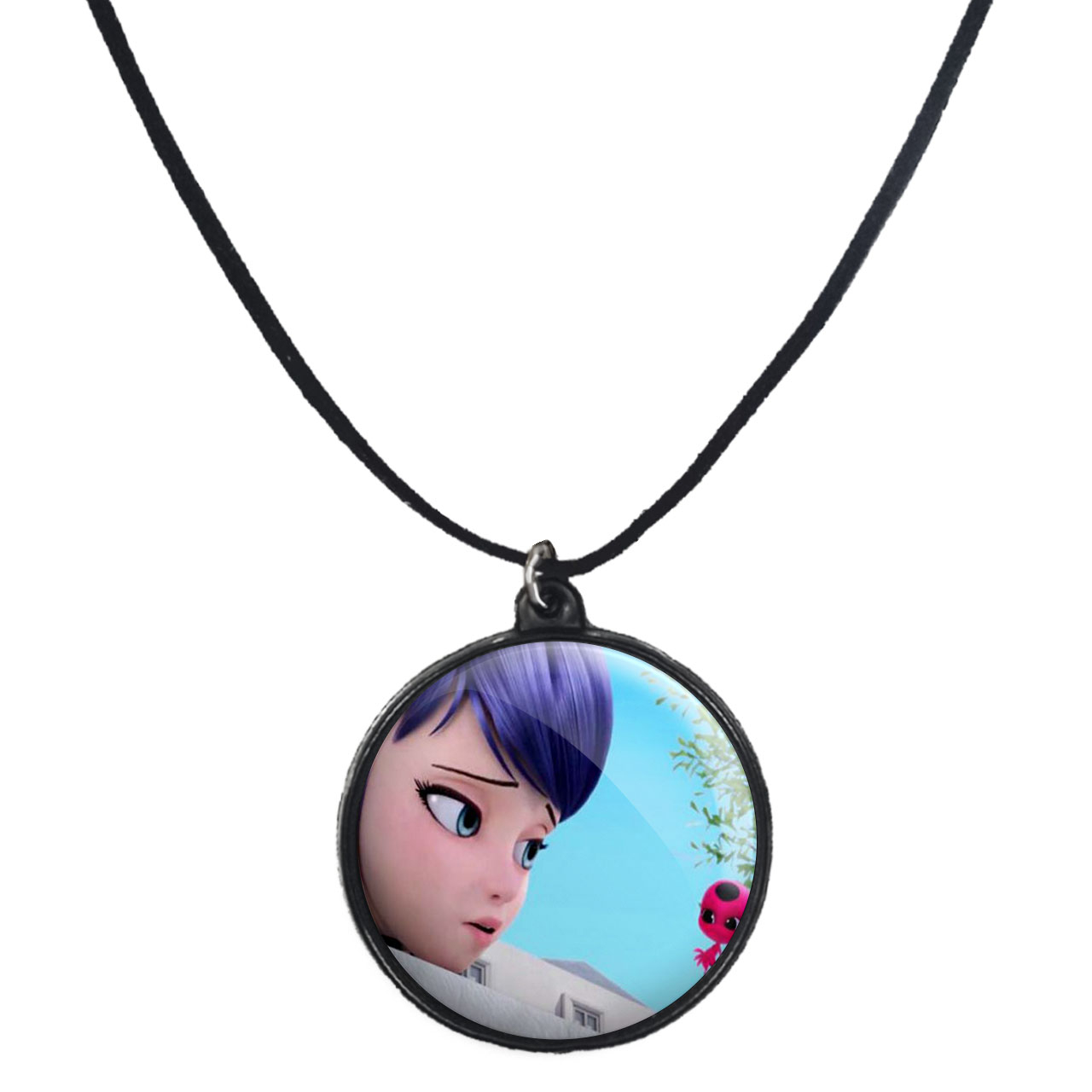 گردنبند پرمانه طرح کفشدوزکی کد pmb.1304مدل دو طرفه