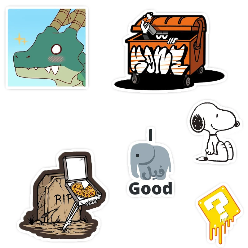 استیکر لپ تاپ و موبایل گوفی طرح گوگولی کد 548 مجموعه 6 عددی 