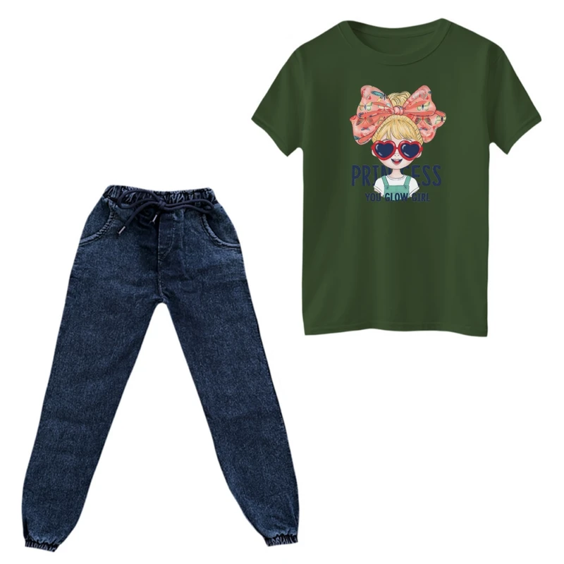 ست تی‌شرت و شلوار دخترانه کد 12