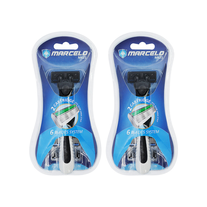 خود تراش و تیغ یدک مارسلو مدل M621 مجموعه 2 عددی
