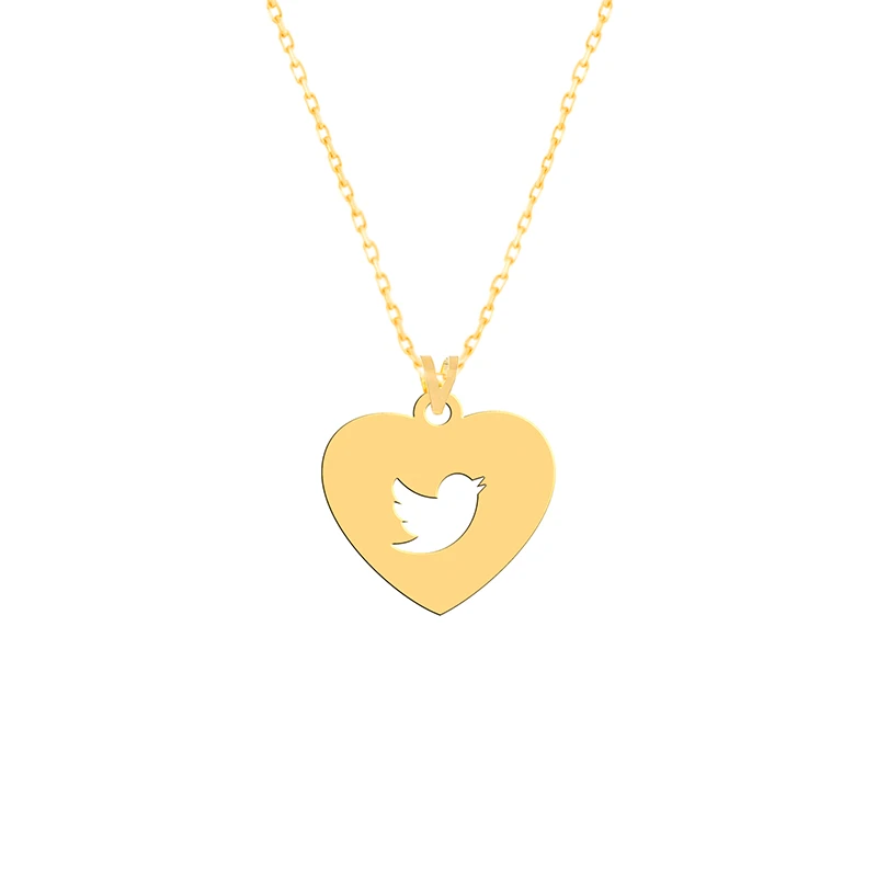 گردنبند طلا 18 عیار زنانه فرشته مدل قلب کد WNLZ-000350