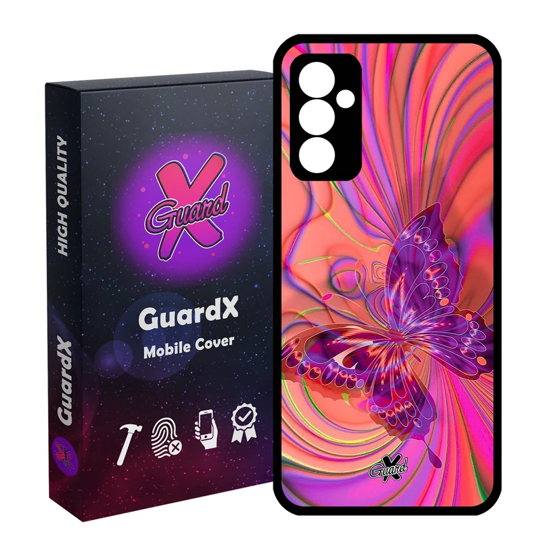 کاور گارد ایکس طرح پروانه مدل Glass10280 مناسب برای گوشی موبایل سامسونگ Galaxy A54 / A54 5G