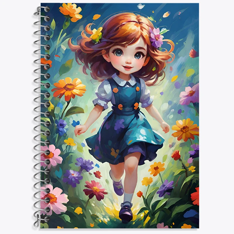 دفتر زبان 50 برگ خندالو مدل دو خط طرح دخترانه کد N3571