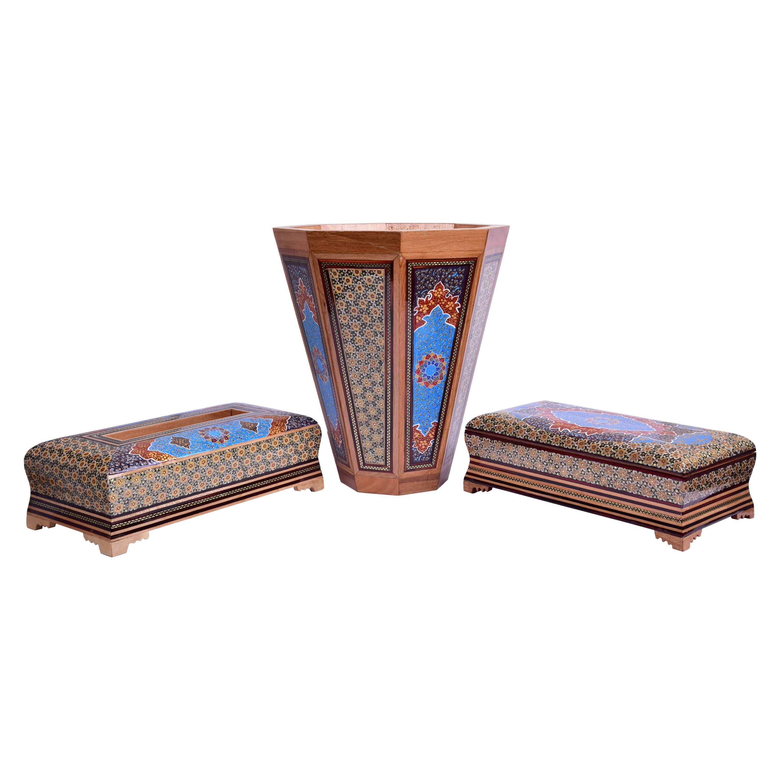 ست 3 تکه خاتم کاری مدل تذهیب کد GH-A