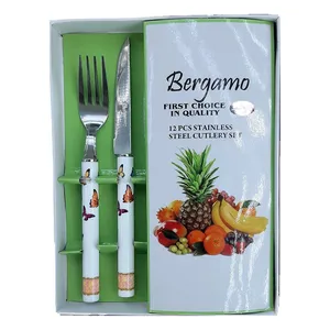 ست کارد و چنگال 12 پارچه برگامو مدل پروانه