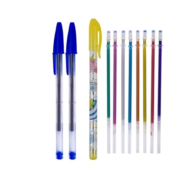 خودکار یک میلی متری  بیک مدل اژن به همراه خودکار چند رنگ مجموعه 10 عددی 