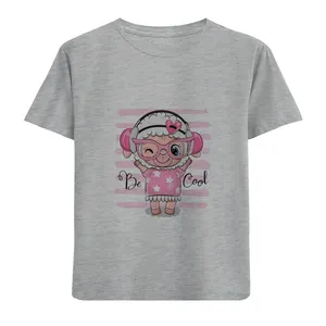 تی شرت آستین کوتاه دخترانه مدل بره وهدفون D158