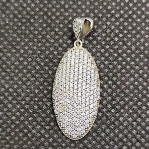 آویز گردنبند نقره زنانه مدل سنگ برلیان کد 958