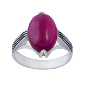 انگشتر نقره مردانه بازرگانی میلادی مدل سنگ یاقوت کد am_0066