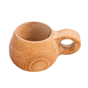 لیوان چوبی مدل دسته دار کد 02
