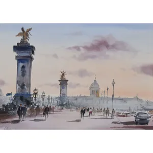 نقاشی آبرنگ طرح شهر کد 028
