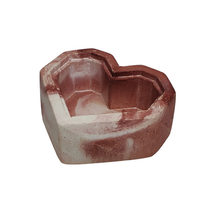 گلدان سنگی طرح قلب رگه دار کد R-211