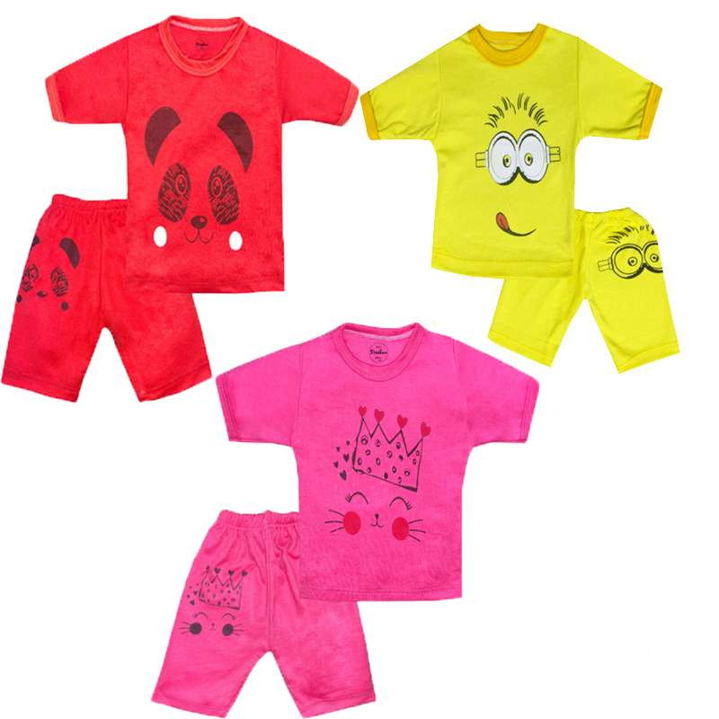 ست تی شرت و شلوارک نوزادی تروسکان مدل fh23 مجموعه 3 عددی