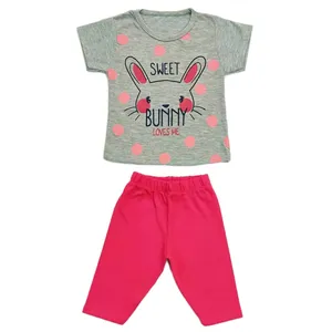 ست تی شرت و شلوارک دخترانه مدل 3045