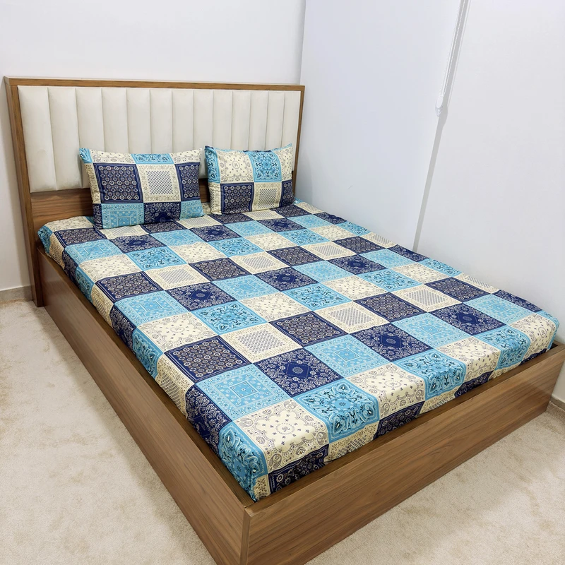 سرویس ملحفه ناتوسا مدل سنتی کد 180 دو نفره سه تکه