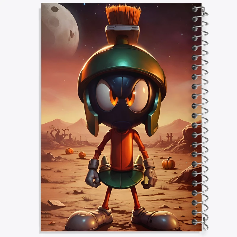 دفتر ژورنال نویسی 50 برگ خندالو مدل نقطه ای طرح ماروین مریخی (Marvin the Martian) کد F8165