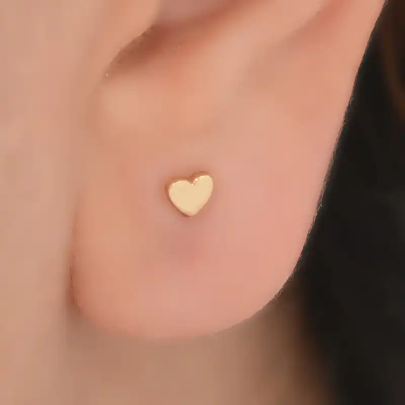 گوشواره طلا 18 عیار زنانه طلای مستجابی مدل قلب کد 2