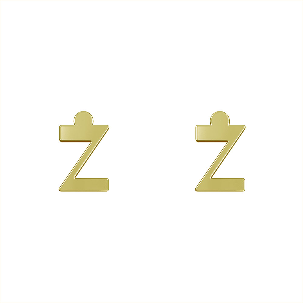 گوشواره طلا 18 عیار زنانه مدوپد مدل حرف Z کد GA1-16886