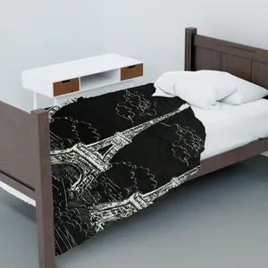 پتو مسافرتی شاران هوم مدل مخملی طرح برج ایفل پاریس یک نفره سایز 140×200 سانتی متر