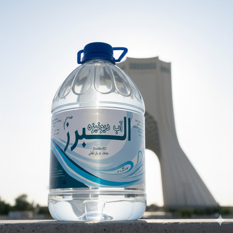 آب مقطر 2 بار تقطیر دیونیزه البرز مدل DW-5L  حجم 5 لیتر 