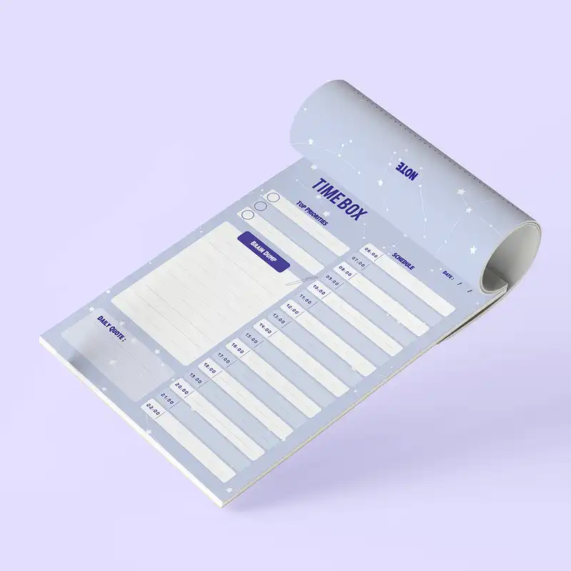 کاغذ یادداشت طرح کهکشانی مدل برنامه ریزی تایم باکس