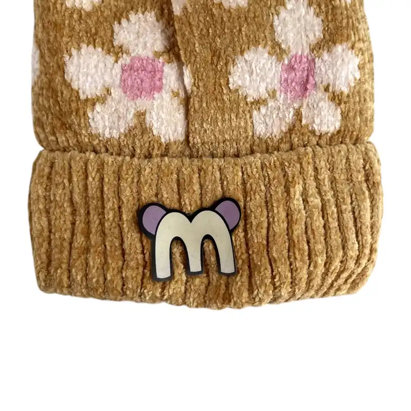 کلاه بافتنی بچگانه مدل گلمنگولی 214