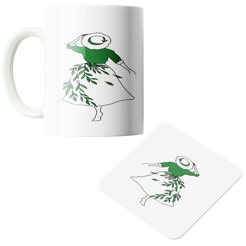 ماگ پادآفرین مدل دختر کد 359 به همراه زیر لیوانی 