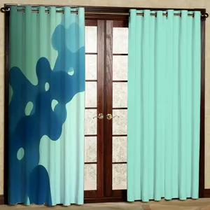  پرده بارمان دکور طرح آب رنگی مدل هازان پانچی کد 4548 W سایز 140x280 سانتی متر