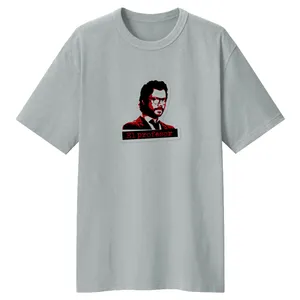 تی شرت لانگ آستین کوتاه زنانه مدل lacasa de papel کد LL104 رنگ طوسی