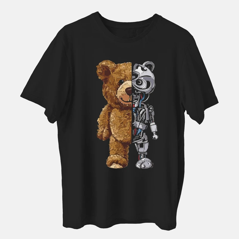 تی شرت آستین کوتاه مردانه مدل خرس تدی رباتی کد mo097