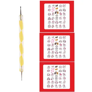 قلم طراحی ناخن مدل 14 به همراه لنز ناخن کد 14 مجموعه 3 عددی