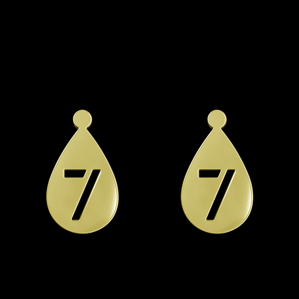 گوشواره طلا 18 عیار زنانه مدوپد مدل عدد 7 کد GA1-12825