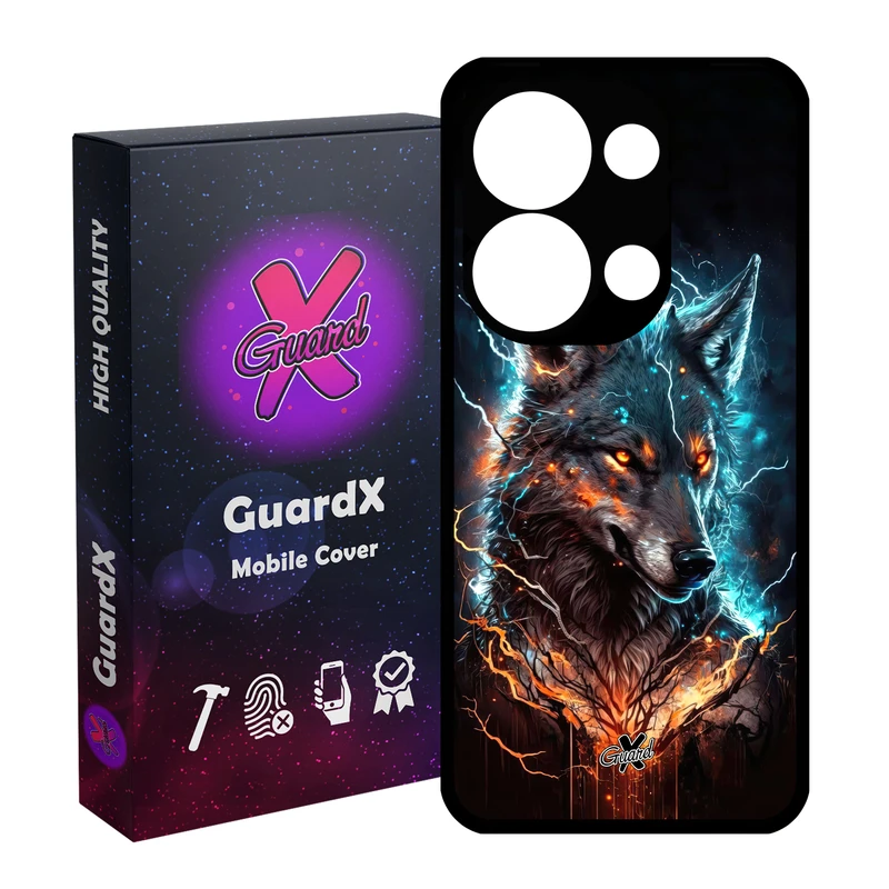 کاور گارد ایکس طرح گرگ مدل قاب Glass10605 مناسب برای گوشی موبایل شیائومی Poco X6 5G / Note 13 Pro 5G