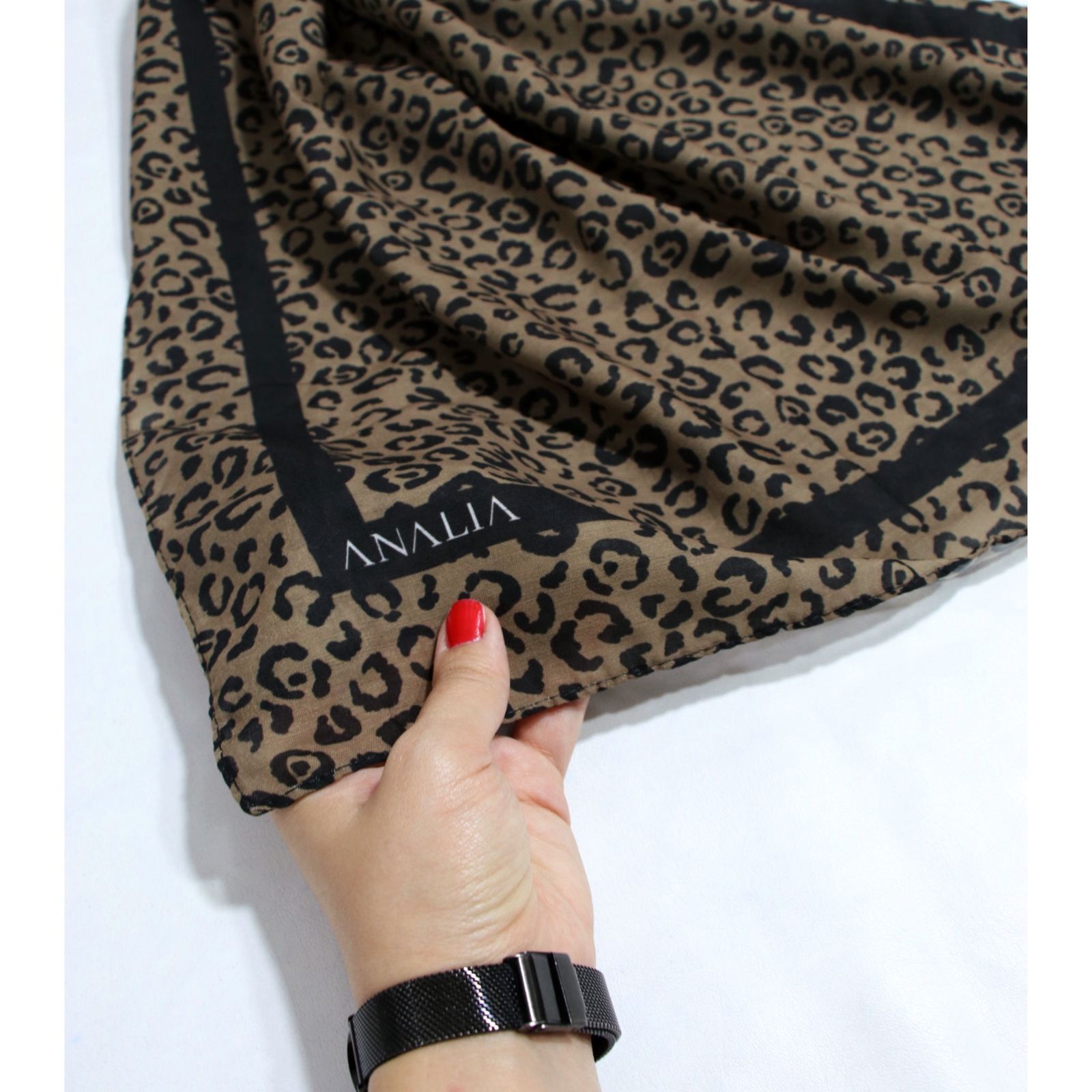 شال زنانه مدل نخی مزونی پترن پلنگی کد ana-7071 -  - 6